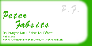 peter fabsits business card